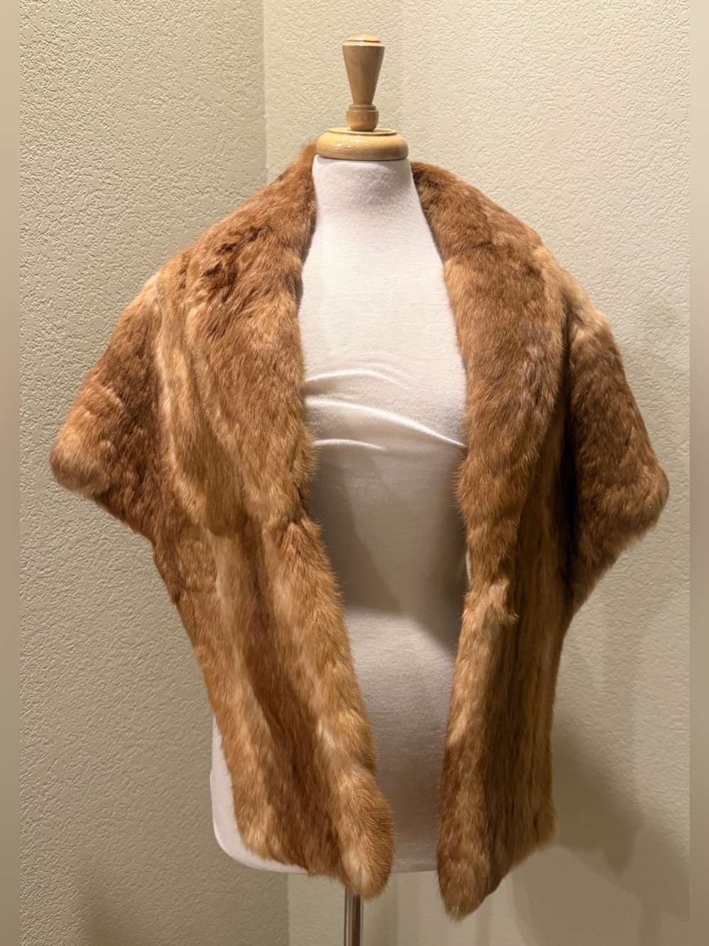 VTG Mink Fur Stole Caplet Shrug Classic 50s Evening Wrap Lined Pockets